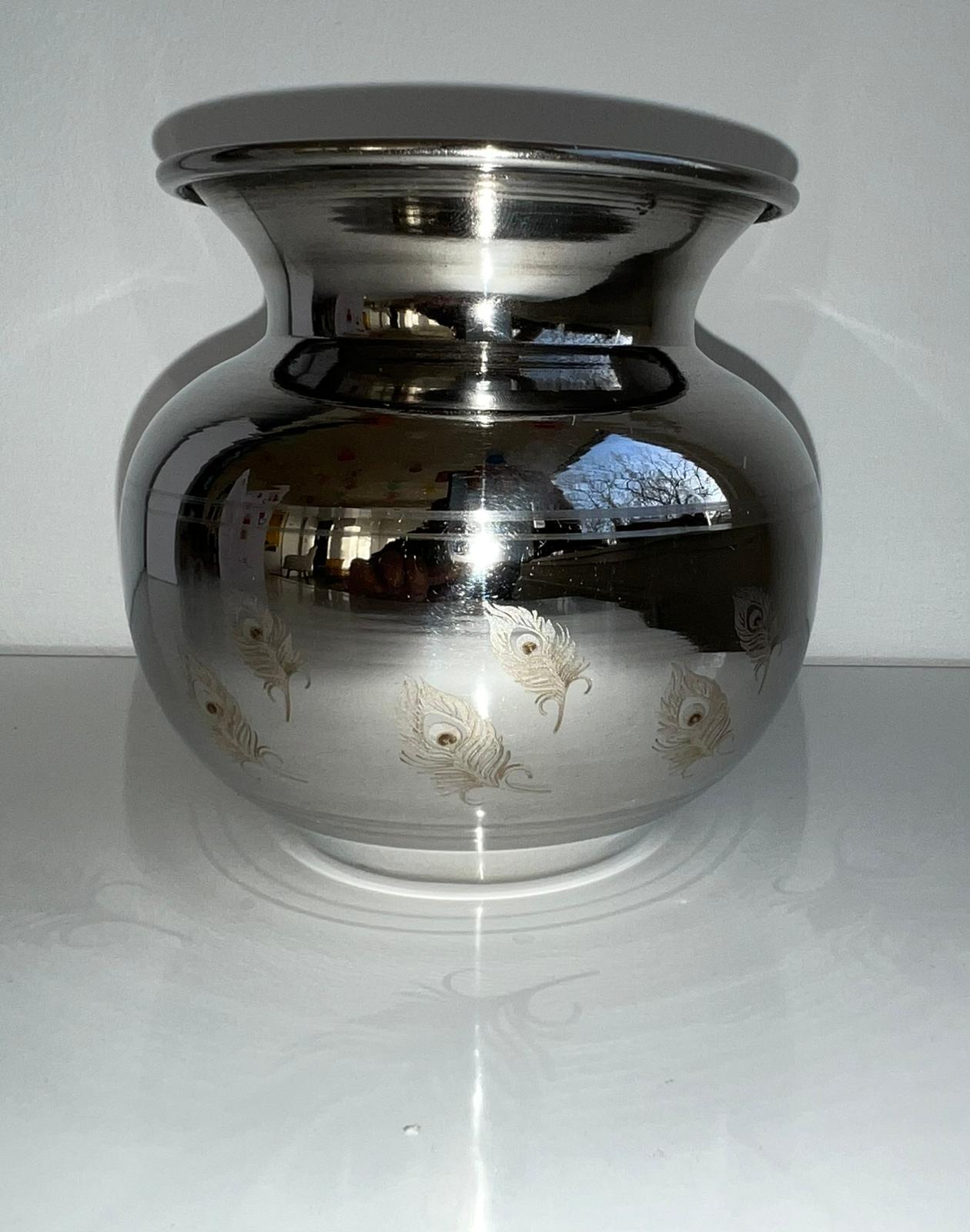 Stainless Steel Lota met Pauwveer afdruk